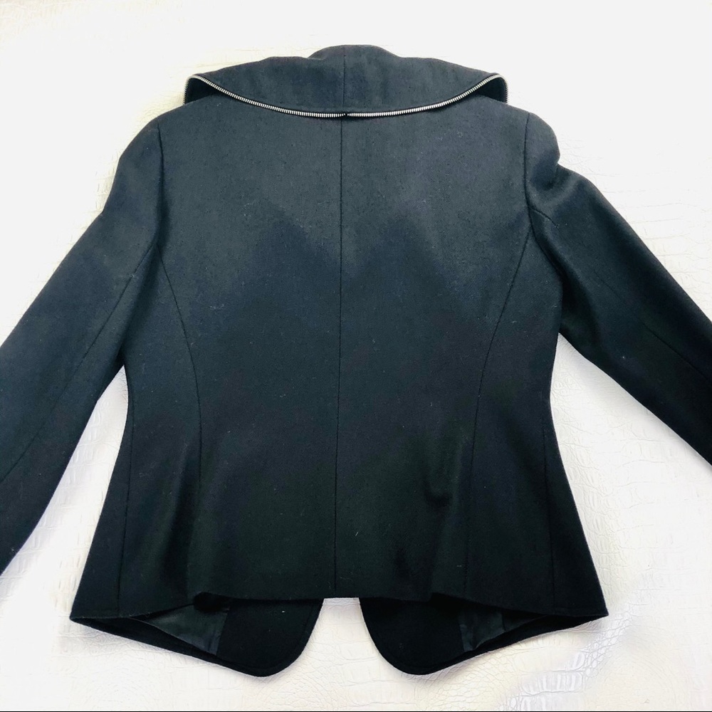 Lafayette 148 black wool jacket zipper accents 4 - Picture 8 of 16